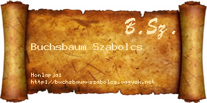 Buchsbaum Szabolcs névjegykártya
